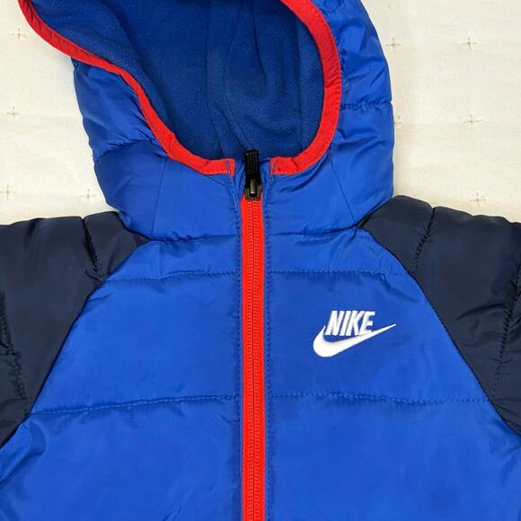 Nike 1-Piece Snowsuit Boys 6M | Blue Zip Up Coat with Hood - Picture 4 of 9